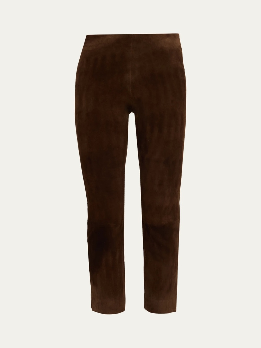 Vince Dark Brown Suede Split-Hem Cropped Pant